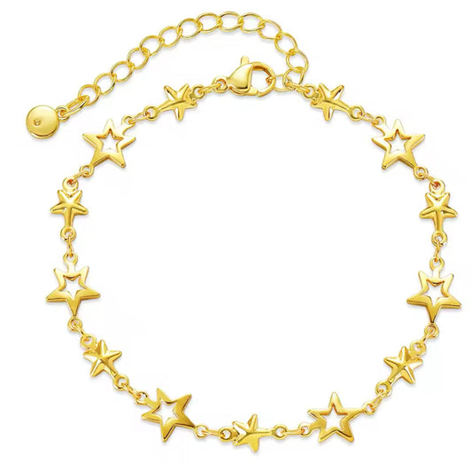 gold star bracelet 18k gold (preorder)