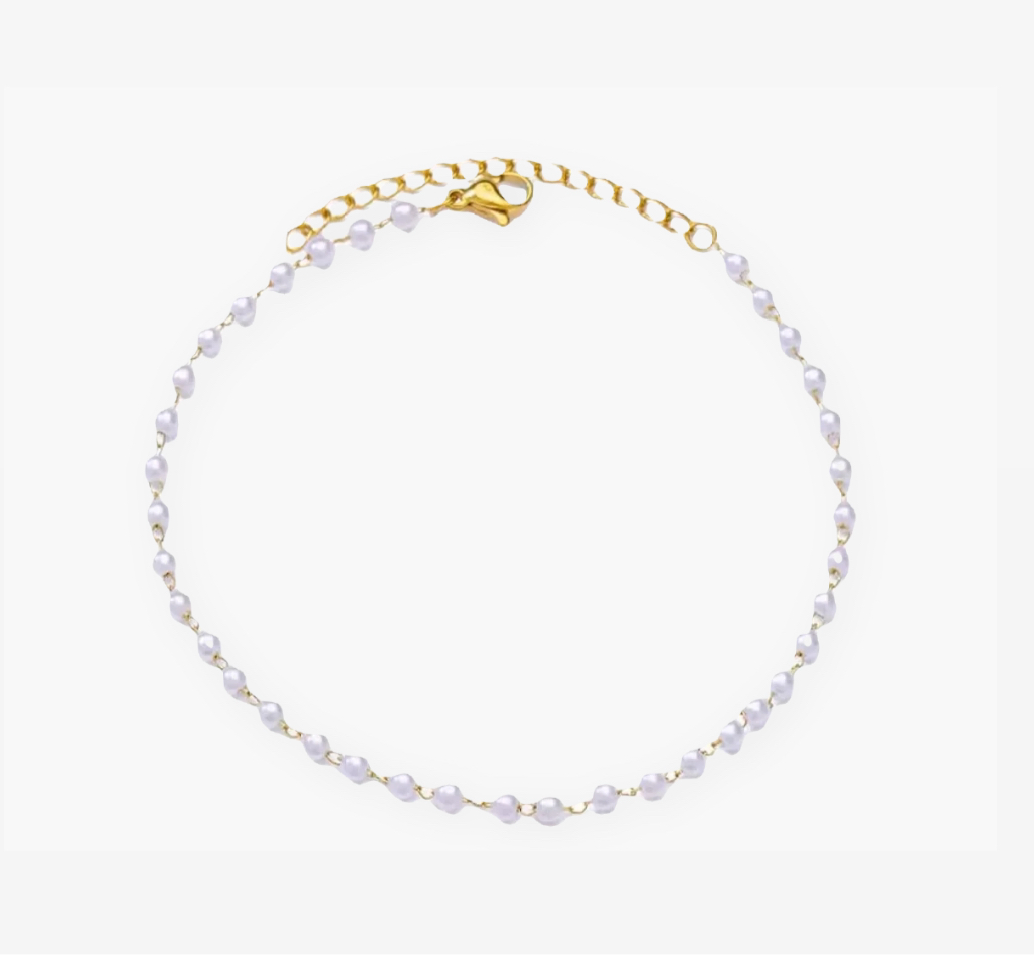 gold pearl anklet