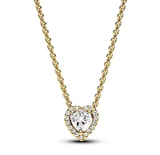 Gold Silver Heart Necklace