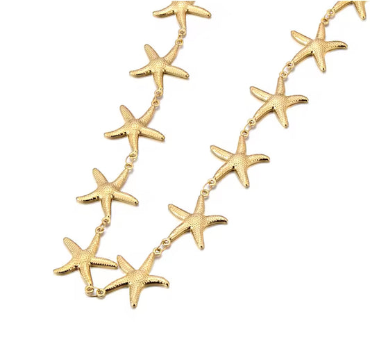 Gold Multi Starfish Necklace