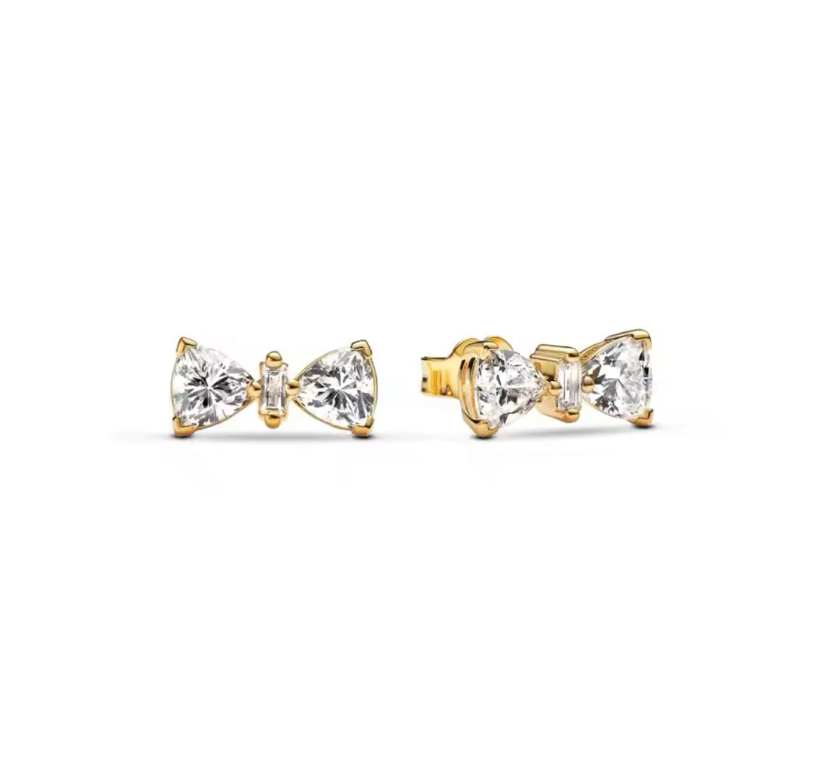 gold bow earrings