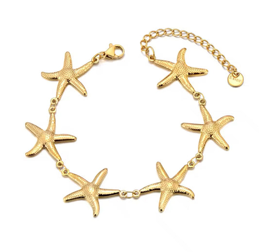 gold 18k gold starfish bracelet