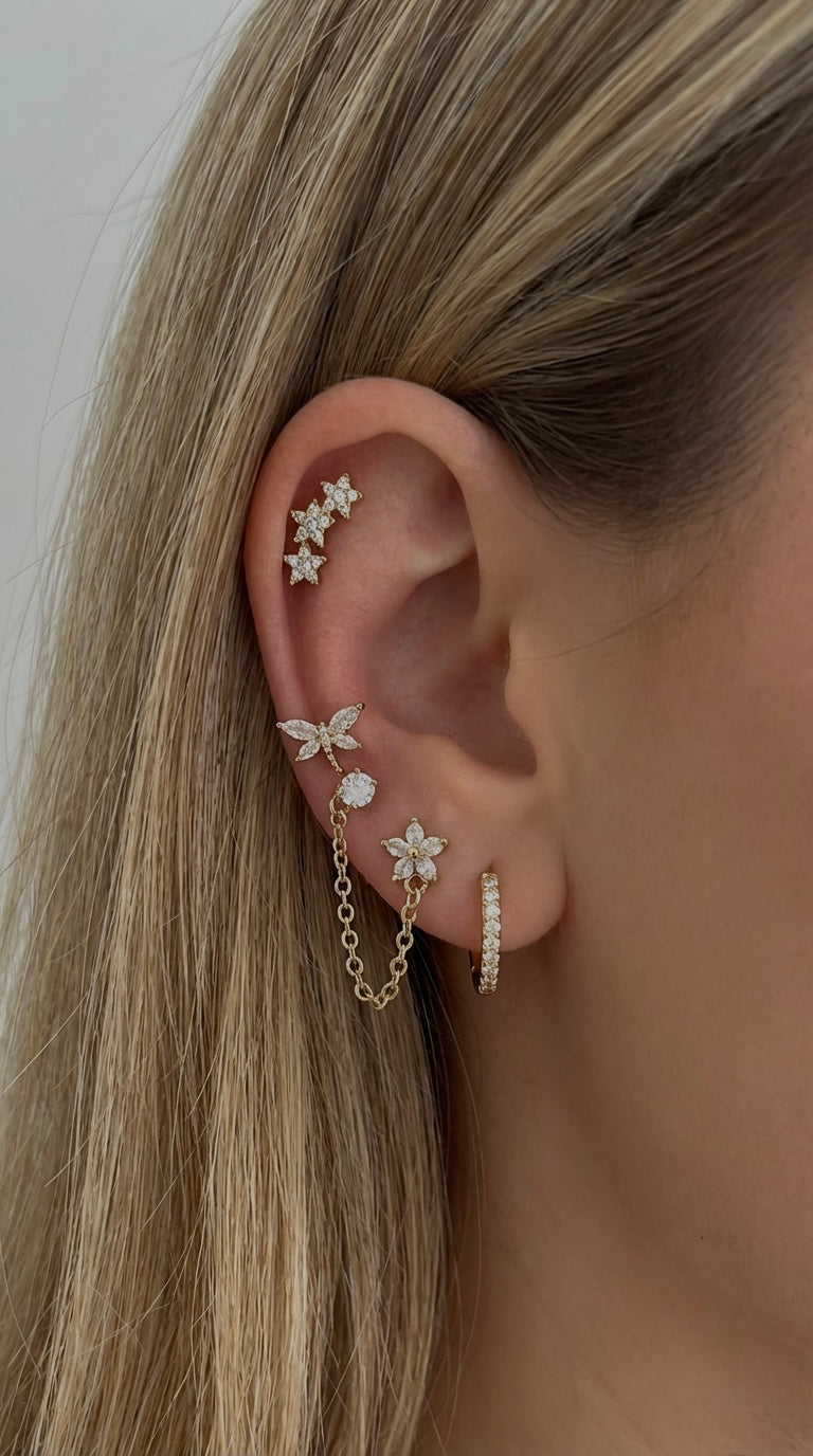Aaliyah Gold Earring Stack