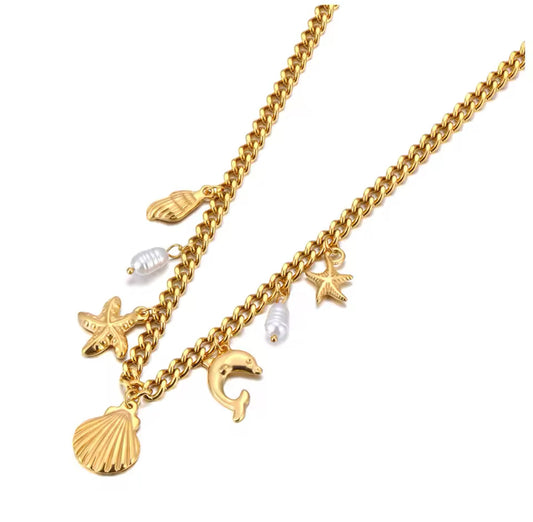 gold charm necklace