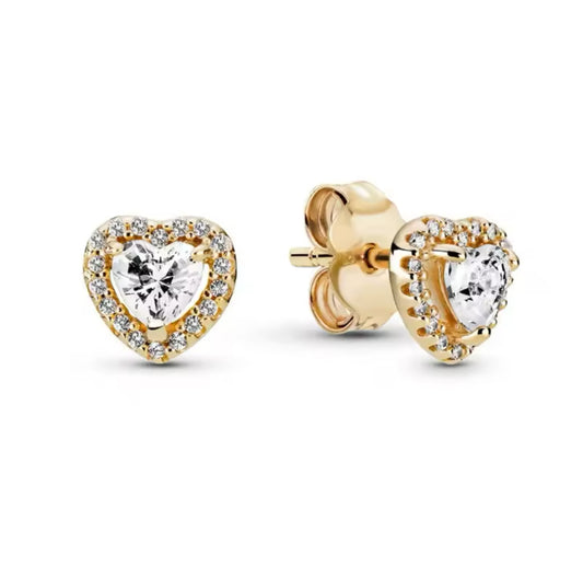 Gold Silver Heart Earrings