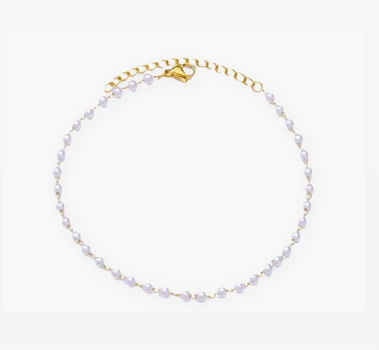 gold pearl anklet