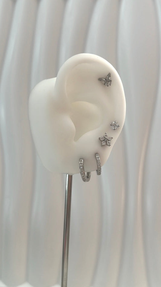 Delilah Silver Earring Stack