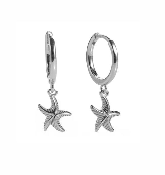 silver starfish earrings