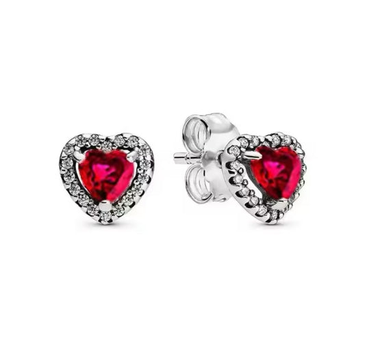 red heart earrings