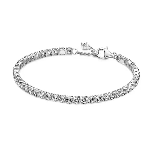 silver tennis bracelet