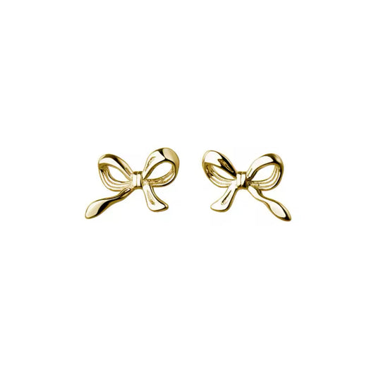 gold bow earrings