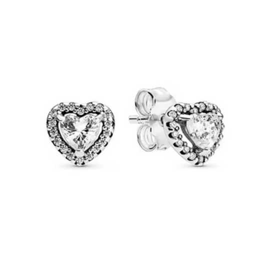 silver heart earrings