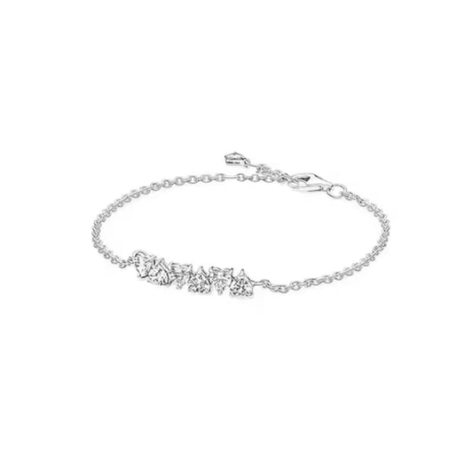 luxe silver hearts bracelet
