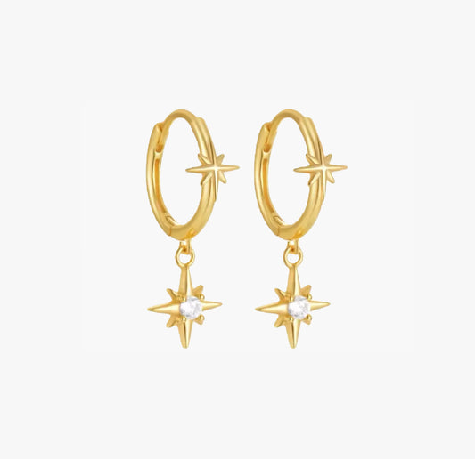 gold star earrings