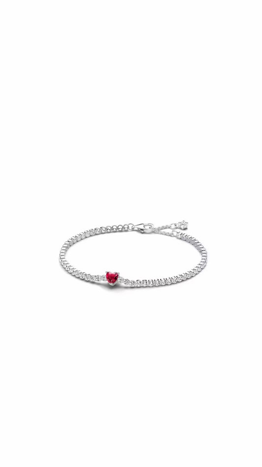 red heart tennis bracelet