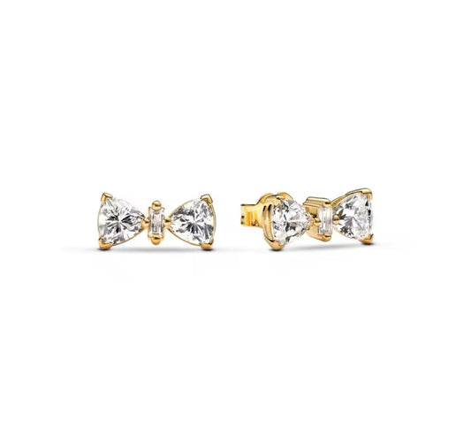 gold bow earrings