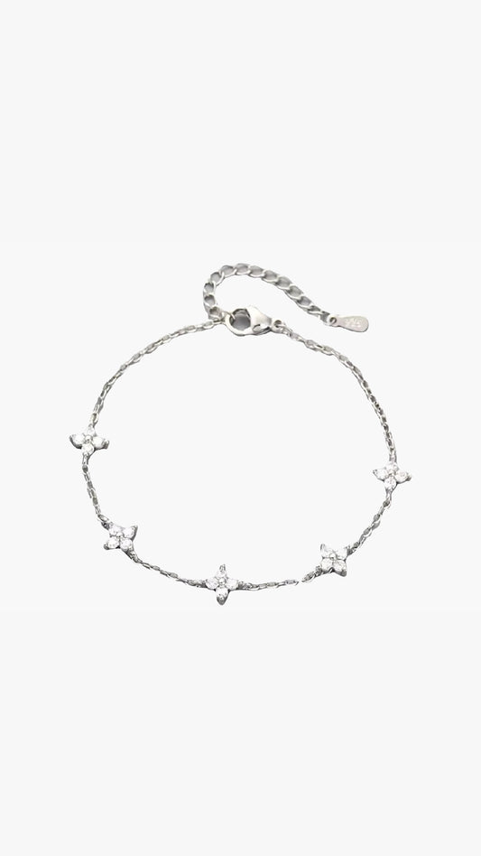 silver petal bracelet